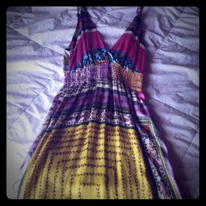 Womens multicolored and reversible silk dress